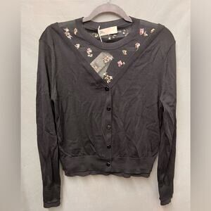 NWT Tory Burch Embellished Merino Dickie Sweater M